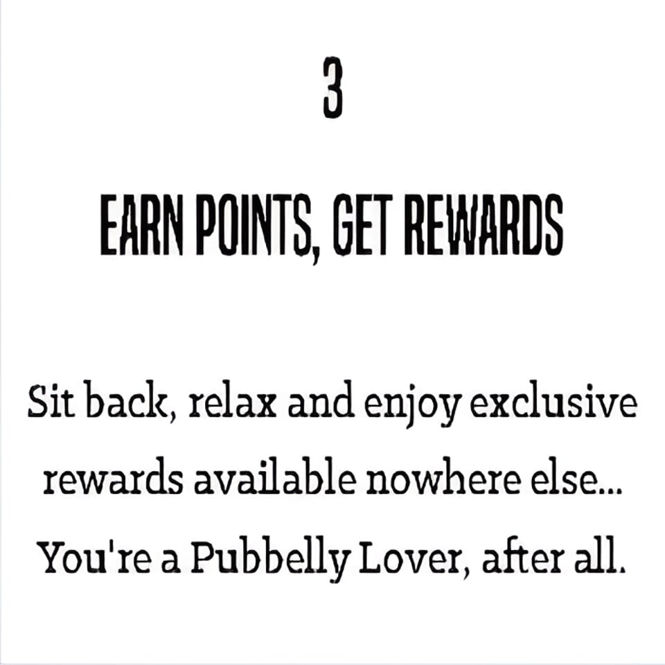 Text on a white background reads "3 EARN POINTS, GET REWARDS" and describes exclusive rewards.